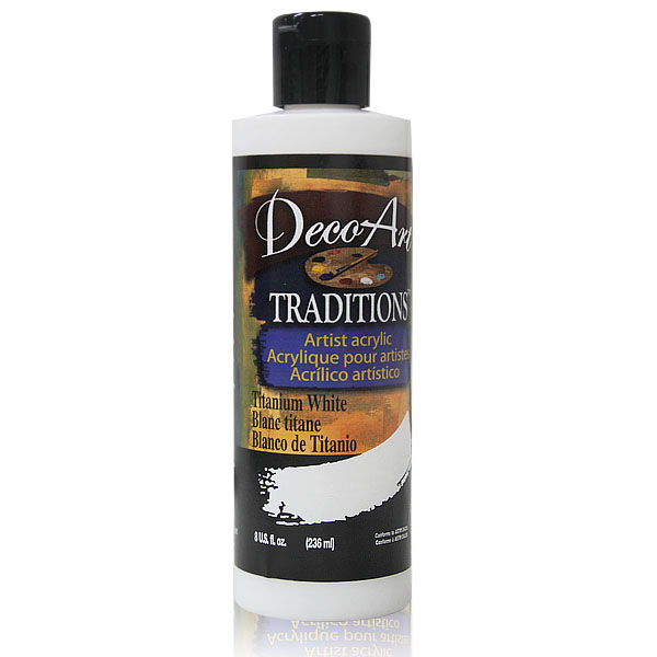 DecoArt Traditions Acrylic Paint-DAT35: Titanium White-8oz(236ml) 