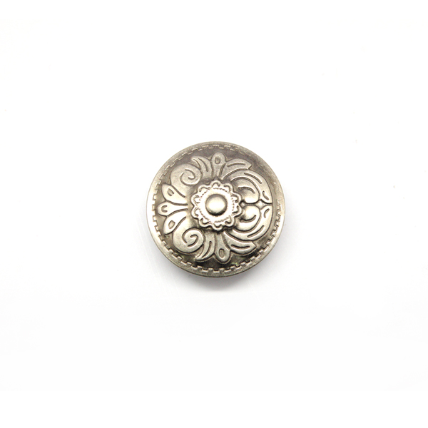 71506-08 Round Flower Stamped Steel Concho 1`` (2.5 cm)