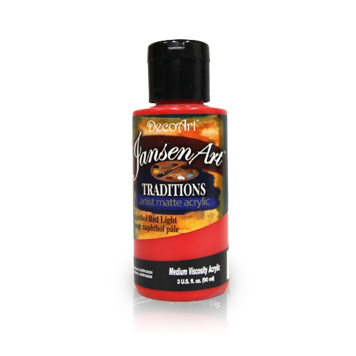 DecoArt Traditions Acrylic Paint-DAT03: Naphthol Red Light-3oz(90ml)