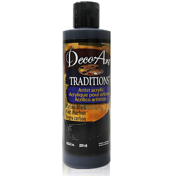 DecoArt Traditions Acrylic Paint-DAT42: Crabon Black-8oz(236ml) 