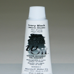 [특가판매]W-Oil (Water Mixable Oil Color) 37ml S1: 7413 Ivory Black (Warm Shade)