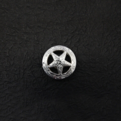 7989-02 Engraved Ranger Star Concho 1`` (2.5 cm) Silver Plate