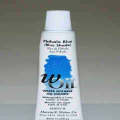 [특가판매]W-Oil (Water Mixable Oil Color) 37ml S2: 7422 Phthalo Blue (Blue Shade)