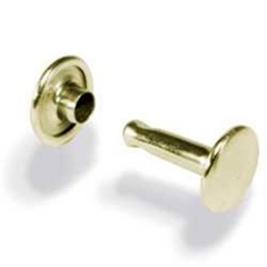 1379-11 Double Cap Rivets Small Solid Brass 100/pk