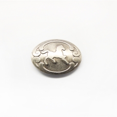 71506-11 Horse Stamped Steel Concho 1-3/8`` (3.4 cm) x 1`` (2.5 cm)