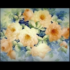 특가판매 ST10-Large Yellow & Coral Rose Tile Study
