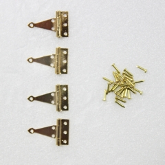 1130-Brass T Hinge w/nails 4pc-미니어쳐용