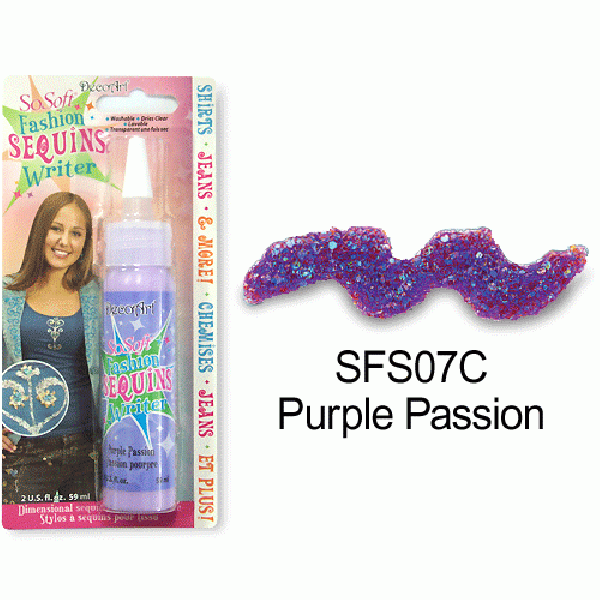 [특가판매]SoSoft Fashion Sequins Writer(직물용 반짝이물감)-SFS07C Purple Passion