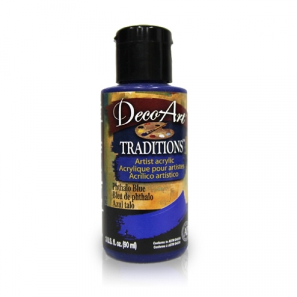 DecoArt Traditions Acrylic Paint-DAT24: Phthalo Blue-3oz(90ml)