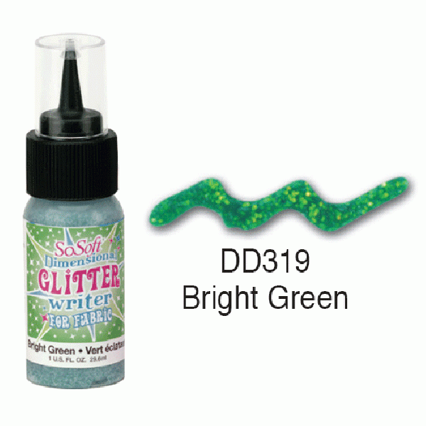 SoSoft Dimensional Writers 1oz(29.6ml)-DD319 Bright Green Glitter