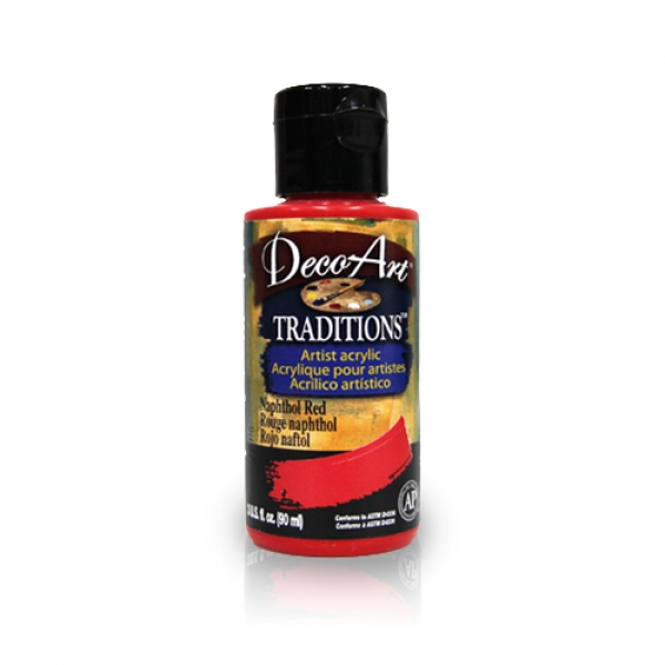 DecoArt Traditions Acrylic Paint-DAT02: Naphthol Red-3oz(90ml)