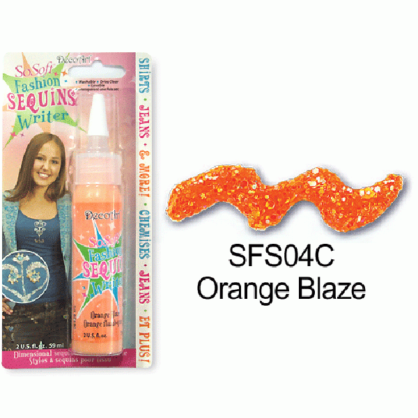 [특가판매]SoSoft Fashion Sequins Writer(직물용 반짝이물감)-SFS04C Orange Blaze