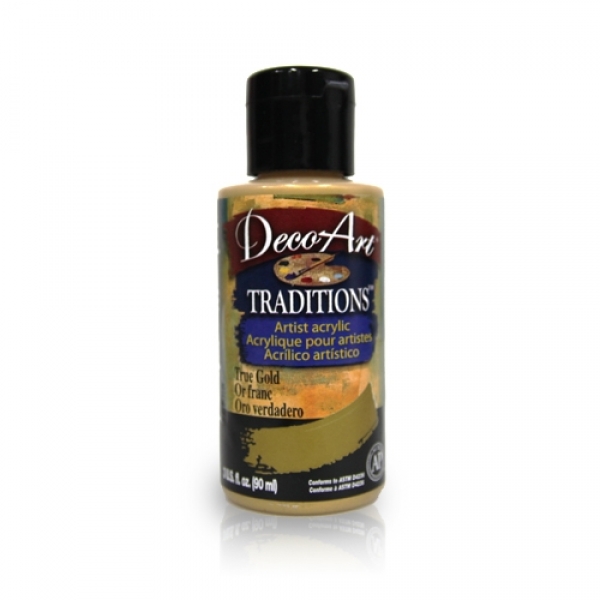 DecoArt Traditions Acrylic Paint-DAT50: True Gold-3oz(90ml)