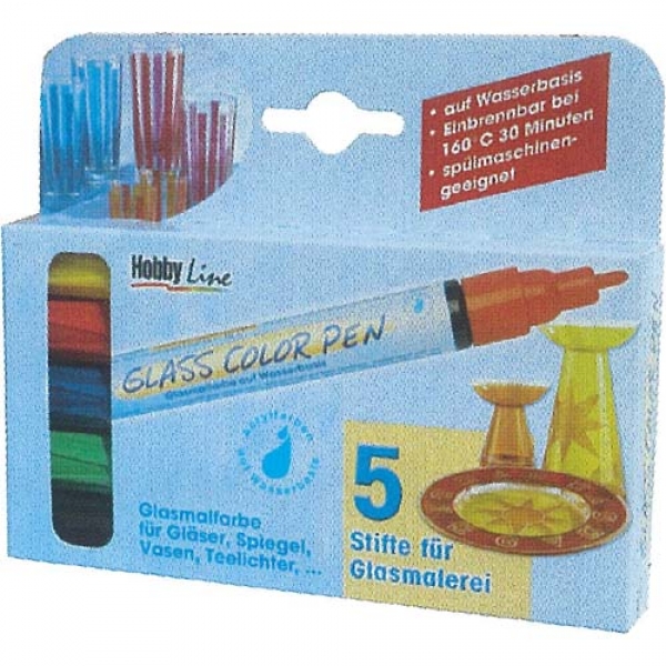 [특가판매]Hobby Line Glass Color Pen-5Color Set